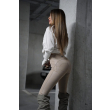 Legginsy modelujące / wysoki stan / eko skóra / SNAKE BEIGE / Push Up / XS - S - M - L - XL